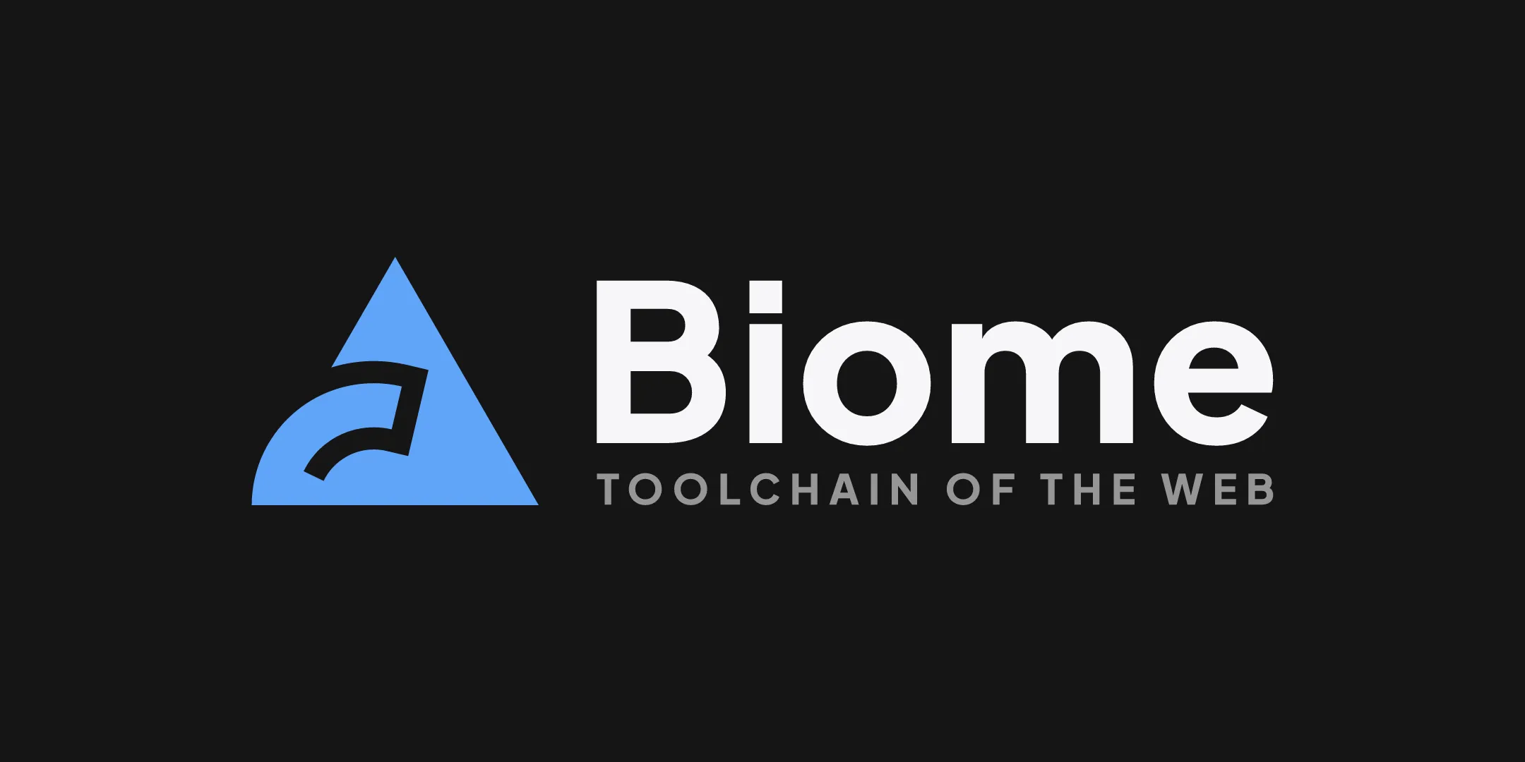 The name of the project - "Biome", with the slogan underneath that says "Toolchain of the web"