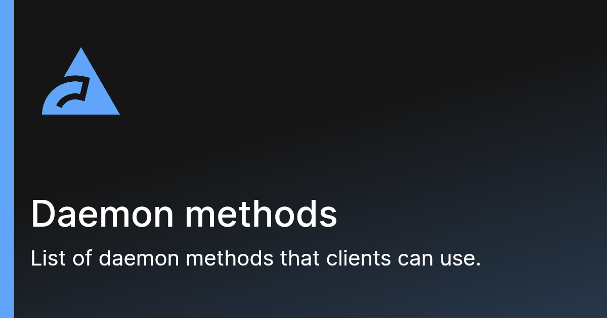 Daemon methods | Biome